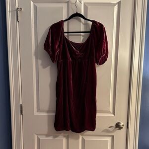 Modcloth who’s my sweetheart, baby doll dress XL Plum